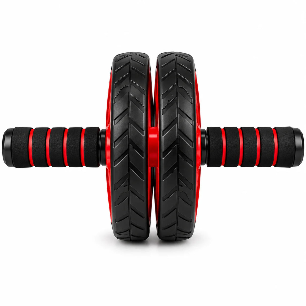 FitBlaze Ab Roller Wheel with Dual Wheels and Foam Handles Black and Red