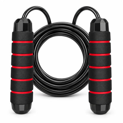 FitBlaze Jump Rope with Foam Grip Handles for Cardio Workouts Black and Red
