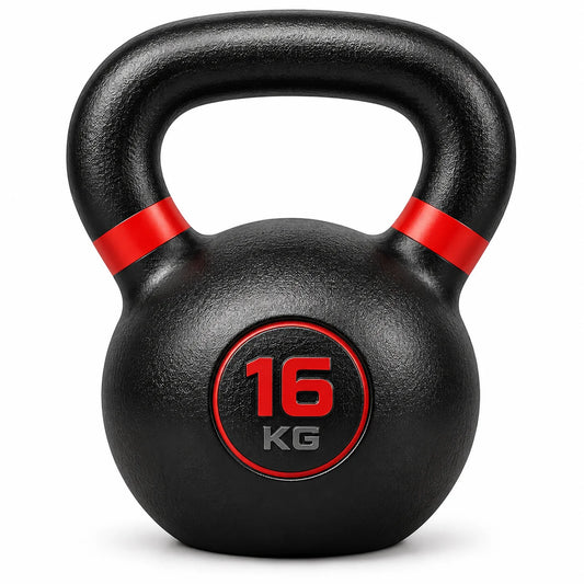FitBlaze Kettlebell 16 kg (35 lb) Black Textured Finish for Strength Training